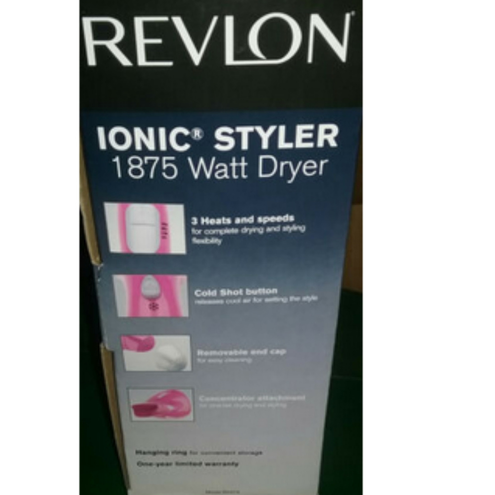 New Pink Revlon Ionic Styler 1875 Watt Hair Dryer - Picture 2 of 3